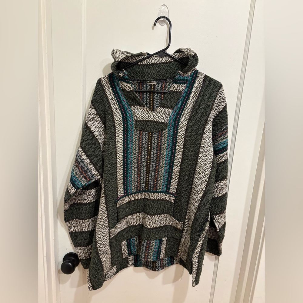 Multicolor Women's Baja Mexican Sweater Large